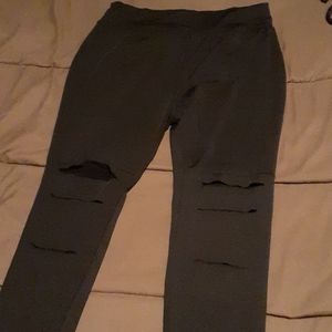 Split Leg Leggings With Fish Net Insides